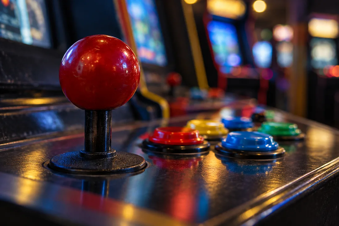 Arcade joystick and illuminated buttons